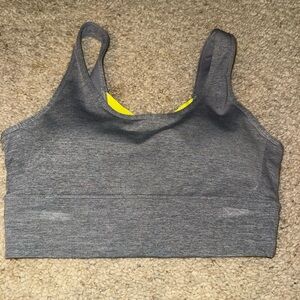 ZYIA Gray Sports Bra with Yellow Accent